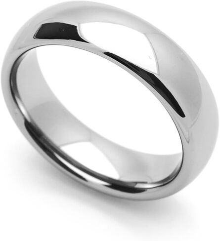 Double Accent 6MM Comfort Fit Stainless Steel Wedding Band Classic Domed Ring (Size 5 to 12) in Saudi Arabia