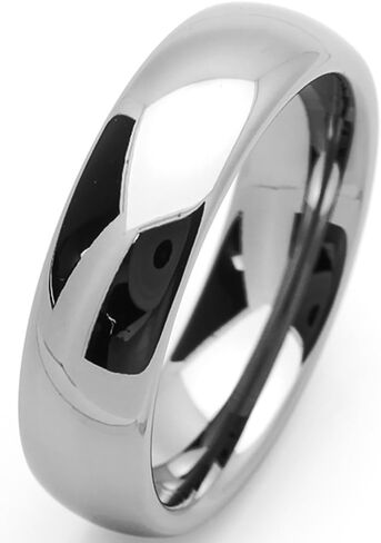 Double Accent 6MM Comfort Fit Stainless Steel Wedding Band Classic Domed Ring (Size 5 to 12) in Saudi Arabia