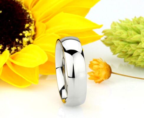 Double Accent 6MM Comfort Fit Stainless Steel Wedding Band Classic Domed Ring (Size 5 to 12) in Saudi Arabia