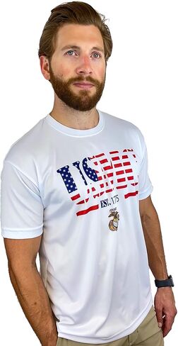 AE Sport USMC Established 1775 Patriotic Shirt USA Made in Saudi Arabia