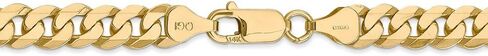 Solid 14k Yellow Gold 7.25mm Beveled Curb Cuban Link Bracelet - with Secure Lobster Lock Clasp in Saudi Arabia