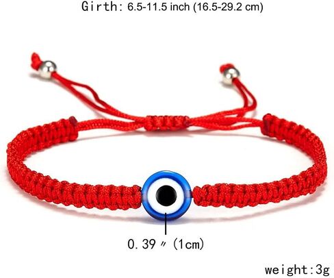 SONNYX 16 Set Evil Eye String Kabbalah Bracelets 7 Knots Bracelets Adjustable Hand-Woven Red Rope Cord Thread Braided Bracelet Protection Lucky Amulet Bracelet for Women Men in Kuwait