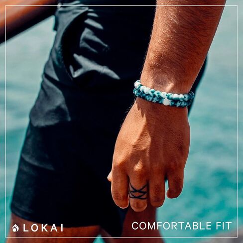 Lokai Hawaiian Silicone Beaded Bracelet for Women & Men, The Surf Collection - Silicone Jewelry Fashion Bracelet Slides-On for Comfortable Fit in Saudi Arabia