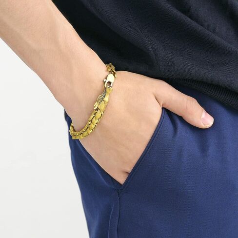 Chow Sang Sang Cultural Blessings Legends 999.9 24K Solid Gold Price-by-Weight Gold Dragon Bracelet for Men 91029B | 8.2", (21 CM) in Saudi Arabia
