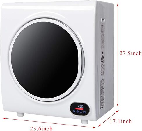 Winado Compact Laundry Dryer 9lbs Capacity, 2.6 cu.ft Portable Clothes Dryer, Front Load Dryer w/LED Control Screen, Stainless Steel Drum for Apartment Home Dorm 110V 1400W in Kuwait