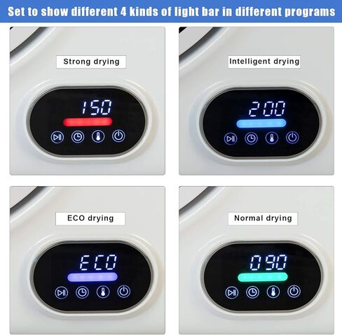 Winado Compact Laundry Dryer 9lbs Capacity, 2.6 cu.ft Portable Clothes Dryer, Front Load Dryer w/LED Control Screen, Stainless Steel Drum for Apartment Home Dorm 110V 1400W in Kuwait