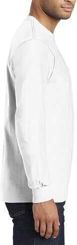 JustBlanks Mens 100% Cotton Casual Tall Long Sleeves Regular Fit Essential Pocket T-Shirt in Saudi Arabia