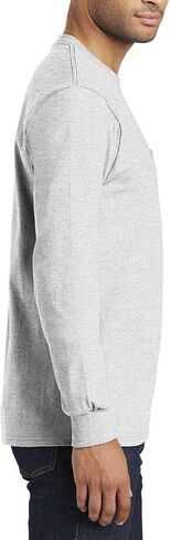 JustBlanks Mens 100% Cotton Casual Tall Long Sleeves Regular Fit Essential Pocket T-Shirt in Saudi Arabia