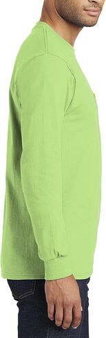 JustBlanks Mens 100% Cotton Casual Tall Long Sleeves Regular Fit Essential Pocket T-Shirt in Saudi Arabia