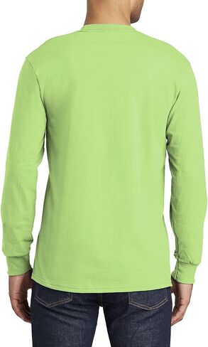 JustBlanks Mens 100% Cotton Casual Tall Long Sleeves Regular Fit Essential Pocket T-Shirt in Saudi Arabia