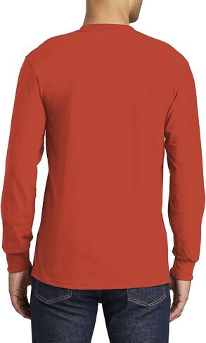 JustBlanks Mens 100% Cotton Casual Tall Long Sleeves Regular Fit Essential Pocket T-Shirt in Saudi Arabia