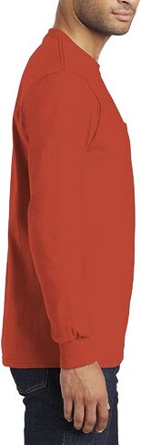 JustBlanks Mens 100% Cotton Casual Tall Long Sleeves Regular Fit Essential Pocket T-Shirt in Saudi Arabia