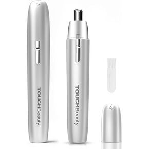 TOUCHBeauty Nose Hair Trimmer for Women: Professional Painless Eyebrow & Facial Hair Trimmer for Women - Battery-Operated Trimmer with IPX7 Waterproof - Dual Edge Blades for Easy Cleansing