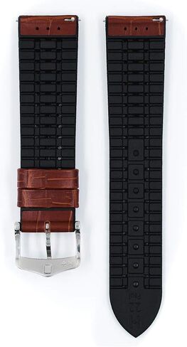 Hirsch Paul Embossed Calf Leather Watch Strap - Performance Band - 18mm, 20mm, 21mm, 22mm, 24mm - Length - Attachment Width / Buckle Width - Quick Release Watch Band in Kuwait