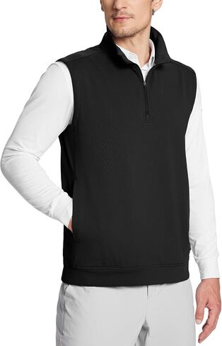BALEAF Men's Golf Sweater Pullover Quater Zip Lightweight Fleece Lined Thermal Sleeveless Vest with Pockets Hiking Runing in Saudi Arabia