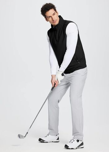 BALEAF Men's Golf Sweater Pullover Quater Zip Lightweight Fleece Lined Thermal Sleeveless Vest with Pockets Hiking Runing in Saudi Arabia
