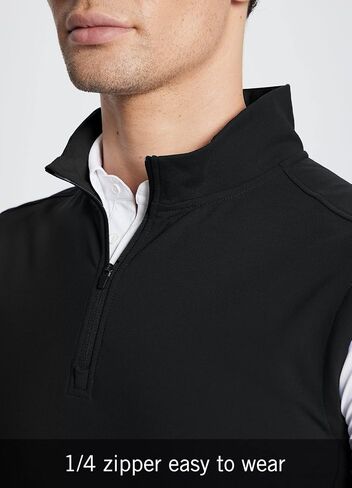 BALEAF Men's Golf Sweater Pullover Quater Zip Lightweight Fleece Lined Thermal Sleeveless Vest with Pockets Hiking Runing in Saudi Arabia