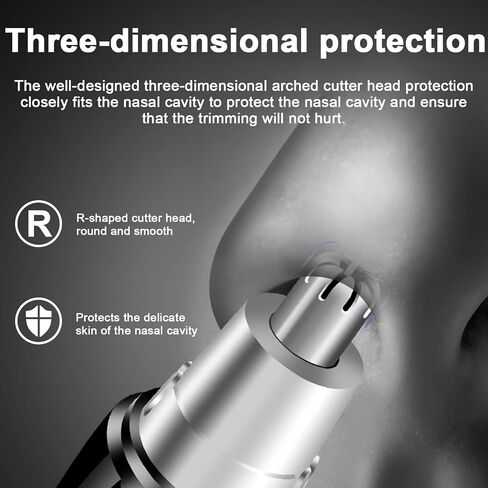 Painless Ear and Nose Hair Trimmer, Electric Nose Hair Shaver, Portable Facial Hair Clippers for Men , Battery-Operated Nose Hair Remover in Saudi Arabia