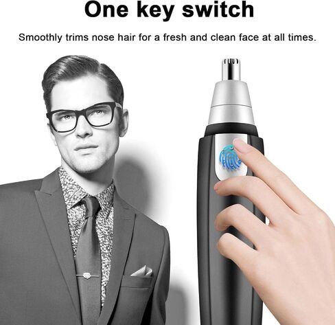 Painless Ear and Nose Hair Trimmer, Electric Nose Hair Shaver, Portable Facial Hair Clippers for Men , Battery-Operated Nose Hair Remover in Saudi Arabia