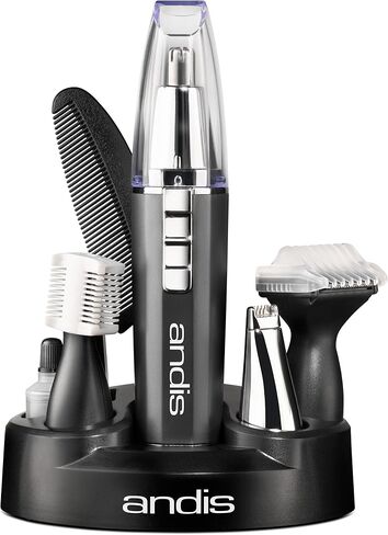 Andis 22705 EasyTrim2 10-Piece Precision Personal Ear, Nose, Eyebrow and Beard Trimmer Kit, Gray in Saudi Arabia
