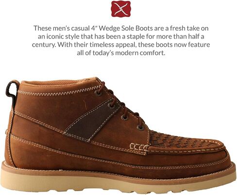 Twisted X Men's 4" Wedge Sole Boot, Woven Saddle/Oiled Saddle, 11(M) in Saudi Arabia