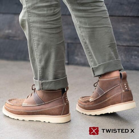 Twisted X Men's 4" Wedge Sole Boot, Woven Saddle/Oiled Saddle, 11(M) in Saudi Arabia