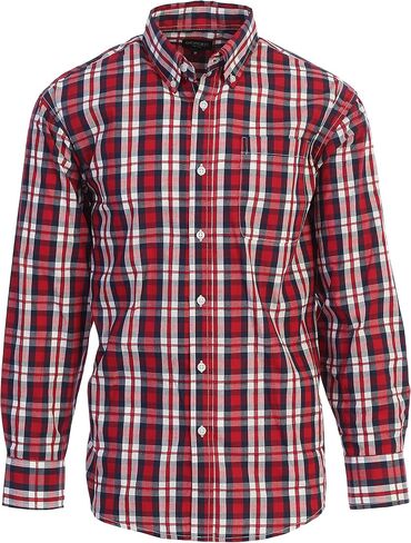 Gioberti Men's Long Sleeve Plaid Shirt in Saudi Arabia
