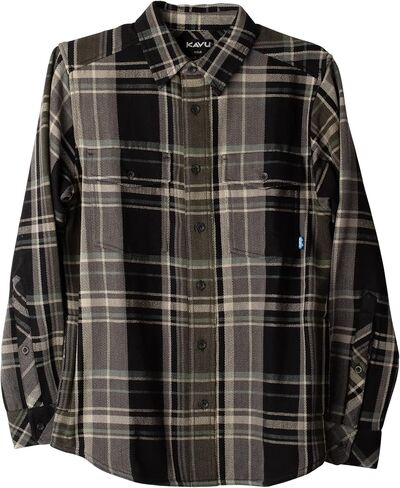 KAVU Carrick Bend Mens Shirt Casual Fit - Long Sleeve Button Up Plaid in Kuwait