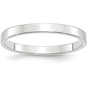 14k White Gold 2.5mm Flat Plain Classic Wedding Band Ring in Kuwait