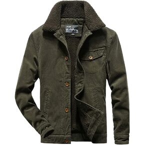 ebossy Men's Single Breasted Sherpa Lined Corduroy Trucker Jacket in Saudi Arabia
