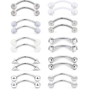 SCERRING 16 جرام خواتم الحاجب الزنمة اللولب اللولب Daith أقراط الشفاه الدائري الحديد هيئة ثقب المجوهرات التجنيب 6 مللي متر 8 مللي متر 10 مللي متر 20-30 قطعة in Saudi Arabia