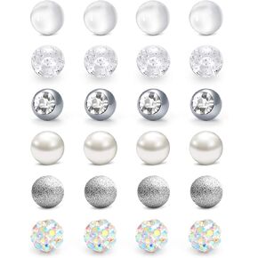 QWALIT 14G 5mm Replacement Balls for Body Piercing Jewelry Externally Threaded Surgical Steel & Plastic Pearl for Belly Button Ring Nipplering Industrial Barbell Eyebrow Horseshoe Earrings Piercing