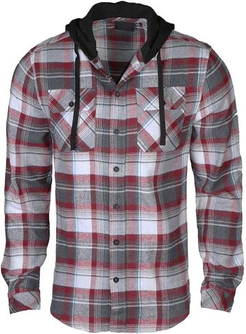 9 Crowns Men's Lightweight Plaid Flannel Shirt in Saudi Arabia