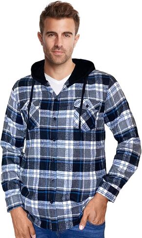 9 Crowns Men's Lightweight Plaid Flannel Shirt in Saudi Arabia