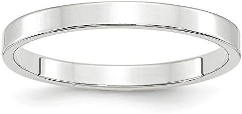 14k White Gold 2.5mm Flat Plain Classic Wedding Band Ring in Kuwait