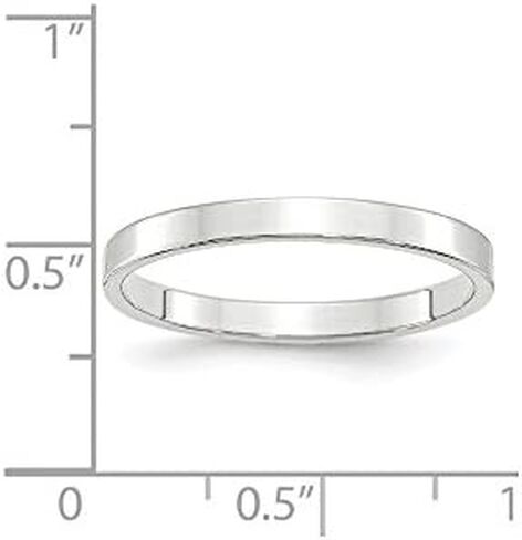 14k White Gold 2.5mm Flat Plain Classic Wedding Band Ring in Kuwait