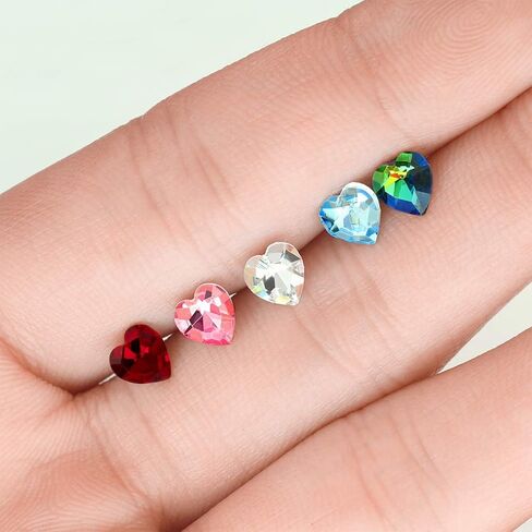 Covet Jewelry Heart Crystal Top 316L Surgical Steel Cartilage, Tragus Barbell Stud in Saudi Arabia