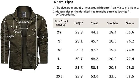HIJEWE Men's Cotton Military Jackets Lightweight Canvas Lapel Cargo Coat Casual Outerwear with Detachable Hood in Saudi Arabia