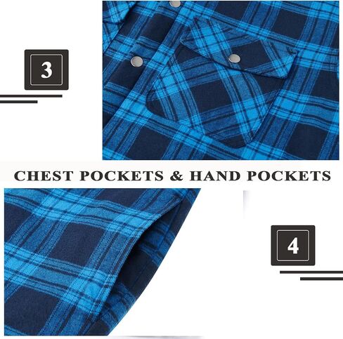 KEFITEVD Men's Flannel Shirt Jacket Winter Warm Long Sleeve Quilted Lined Plaid Coats Soft Button Down Thick Shirts with Hood in Saudi Arabia