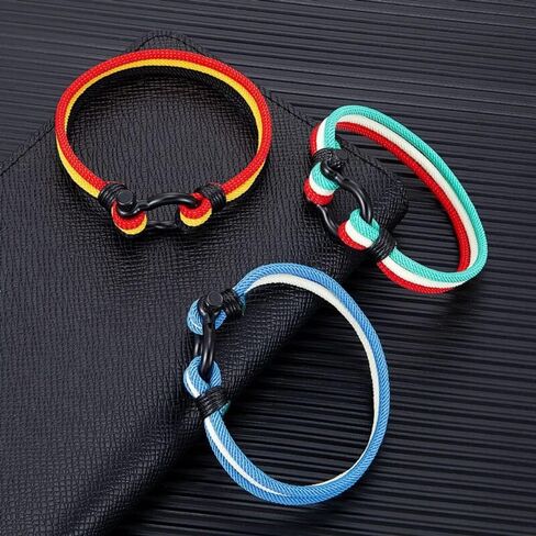 TARAKING Men Women Argentina Spain Flag Multilayer Nautical Rope Bracelet Stainless Steel Boat Shackle Clasp Accessories in Saudi Arabia