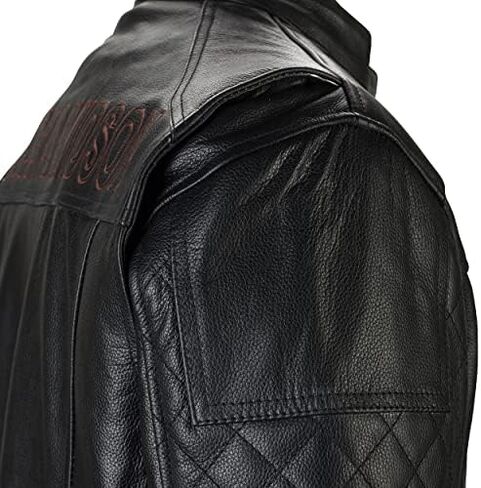 Men's Motorcycle Real Cow Leather Jacket for Moto Biker Black in Saudi Arabia