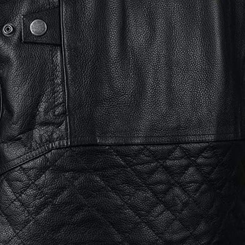Men's Motorcycle Real Cow Leather Jacket for Moto Biker Black in Saudi Arabia