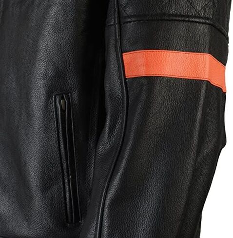 Men's Motorcycle Real Cow Leather Jacket for Moto Biker Black in Saudi Arabia