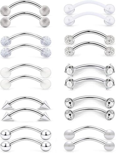 SCERRING 16G Eyebrow Rings Tragus Helix Rook Daith Earrings Lip Ring Barbell Body Piercing Jewelry Retainer 6mm 8mm 10mm 20-30PCS in Saudi Arabia
