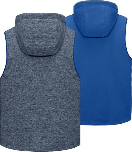 Little Donkey Andy Men's Reversible Fleece Vest Lightweight Warm Sleeveless Jacket with Hood for Hiking Walking Travel in Kuwait