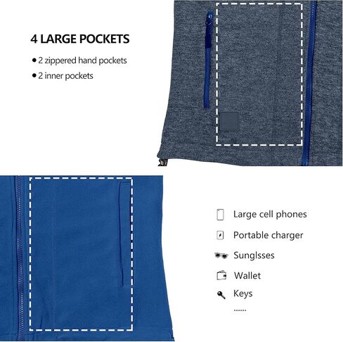 Little Donkey Andy Men's Reversible Fleece Vest Lightweight Warm Sleeveless Jacket with Hood for Hiking Walking Travel in Kuwait