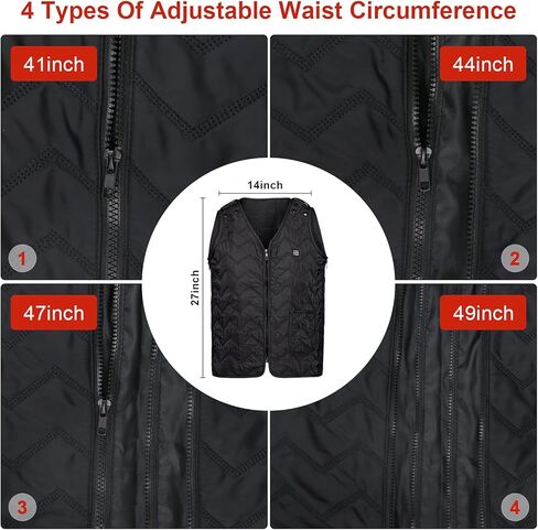 Heated Vest 3 Speed Of Temperature Control Heated Jacket for Men Women Adjustable Large Size Warming Lightweight & Not Include Powerbank in Saudi Arabia