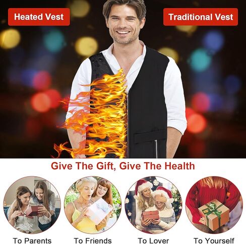 Heated Vest 3 Speed Of Temperature Control Heated Jacket for Men Women Adjustable Large Size Warming Lightweight & Not Include Powerbank in Saudi Arabia