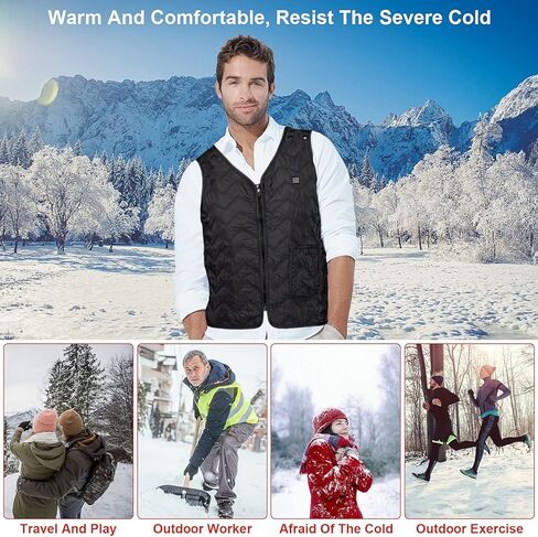 Heated Vest 3 Speed Of Temperature Control Heated Jacket for Men Women Adjustable Large Size Warming Lightweight & Not Include Powerbank in Saudi Arabia