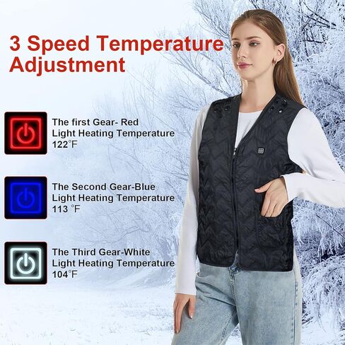 Heated Vest 3 Speed Of Temperature Control Heated Jacket for Men Women Adjustable Large Size Warming Lightweight & Not Include Powerbank in Saudi Arabia